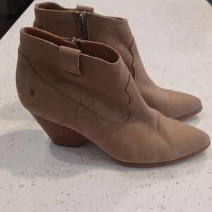 Frye Reina Western Leather Ankle Bootie Size 10
